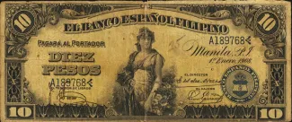 Philippine notgeld 10 Pesos, 1908 obverse