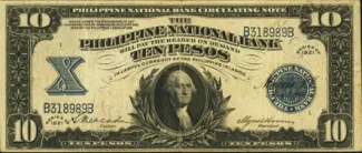 Philippine notgeld 10 Pesos, 1921 obverse