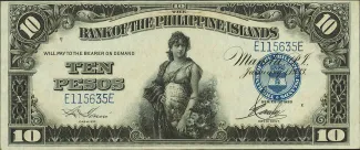 Philippine notgeld 10 Pesos, 1928-1933 obverse