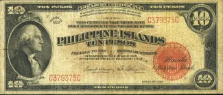 Philippine notgeld 10 Pesos, 1929 obverse