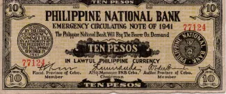 Philippine notgeld 10 Pesos, 1941 obverse
