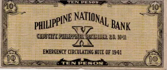 Philippine notgeld 10 Pesos, 1941 reverse