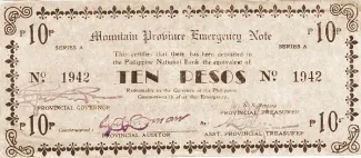 Philippine notgeld 10 Pesos, 1942 obverse