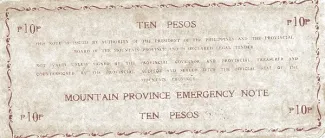Philippine notgeld 10 Pesos, 1942 reverse
