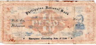 Philippine notgeld 10 Pesos, 1942-1944 reverse