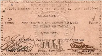 Philippine notgeld 10 Pesos, 1943 obverse