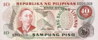 Philippine notgeld 10 Piso, 1978-1985 obverse