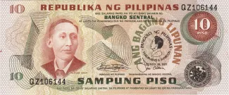 Philippine notgeld 10 Piso, 1981 P-167 obverse