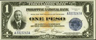 Philippine notgeld 1 Peso, 1918 obverse