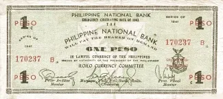 Philippine notgeld 1 Pesos, 1941 obverse