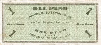 Philippine notgeld 1 Pesos, 1941 reverse