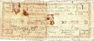 Philippine notgeld 1 Pesos, 1941-1942 obverse
