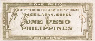 Philippine notgeld 1 Pesos, 1942 reverse