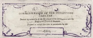 Philippine notgeld 1 Pesos, 1942 reverse