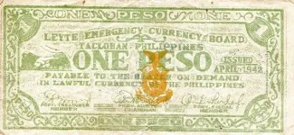 Philippine notgeld 1 Peso, 1942 obverse