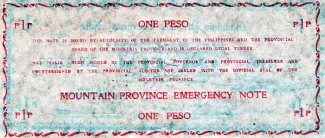 Philippine notgeld 1 Pesos, 1942 reverse