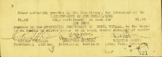 Philippine notgeld 1 Pesos, 1942 obverse