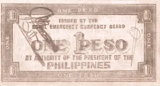 Philippine notgeld 1 Pesos, 1943 reverse