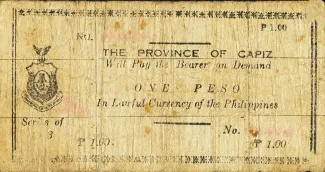 Philippine notgeld 1 Pesos, 1943 obverse