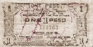 Philippine notgeld 1 Pesos, 1943 obverse