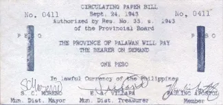 Philippine notgeld 1 Pesos, 1943 obverse