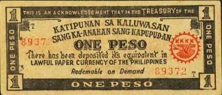 Philippine notgeld 1 Pesos, 1944 obverse