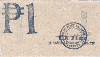 Philippine notgeld 1 Pesos, 1944 reverse
