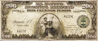 Philippine notgeld 200 Pesos, 1908 obverse