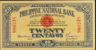 Philippine notgeld 20 Centavos, 1917 obverse