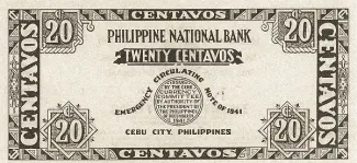 Philippine notgeld 20 Centavos, 1941 reverse