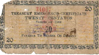Philippine notgeld 20 Centavos, 1942 reverse