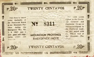 Philippine notgeld 20 Centavos, 1942 reverse