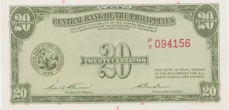 Philippine notgeld 20 Centavos, 1953-1957 obverse