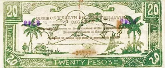 Philippine notgeld 20 Pesos, 1942 reverse