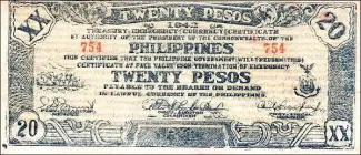Philippine notgeld 20 Pesos, 1942 obverse