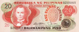 Philippine notgeld 20 Piso, 1978-1985 obverse