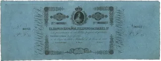 Philippine notgeld 25 Pesos Fuertes - Isabel II, 1852-1865 obverse