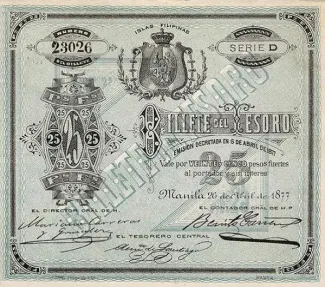 Philippine notgeld 25 Pesos, 1877 obverse