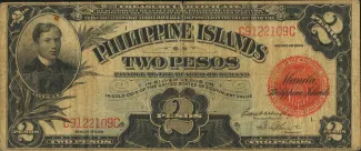 Philippine notgeld 2 Pesos, 1929 obverse