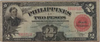 Philippine notgeld 2 Pesos, 1936-1941 obverse