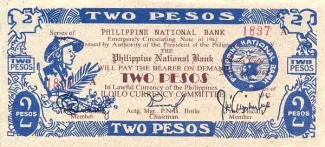 Philippine notgeld 2 Pesos, 1942 obverse