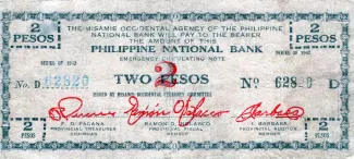 Philippine notgeld 2 Pesos, 1942 obverse