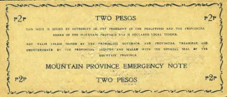 Philippine notgeld 2 Pesos, 1942 reverse