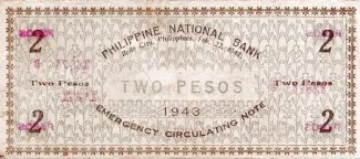 Philippine notgeld 2 Pesos, 1943 reverse