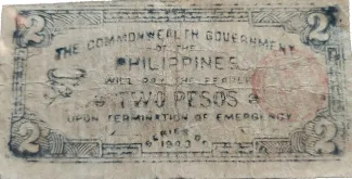 Philippine notgeld 2 Pesos, 1943 obverse