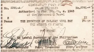 Philippine notgeld 2 Pesos, 1943 obverse