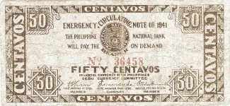 Philippine notgeld 50 Centavos, 1941 obverse