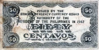 Philippine notgeld 50 Centavos, 1942 reverse