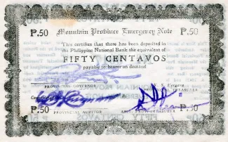 Philippine notgeld 50 Centavos, 1942 obverse
