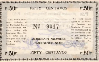 Philippine notgeld 50 Centavos, 1942 reverse